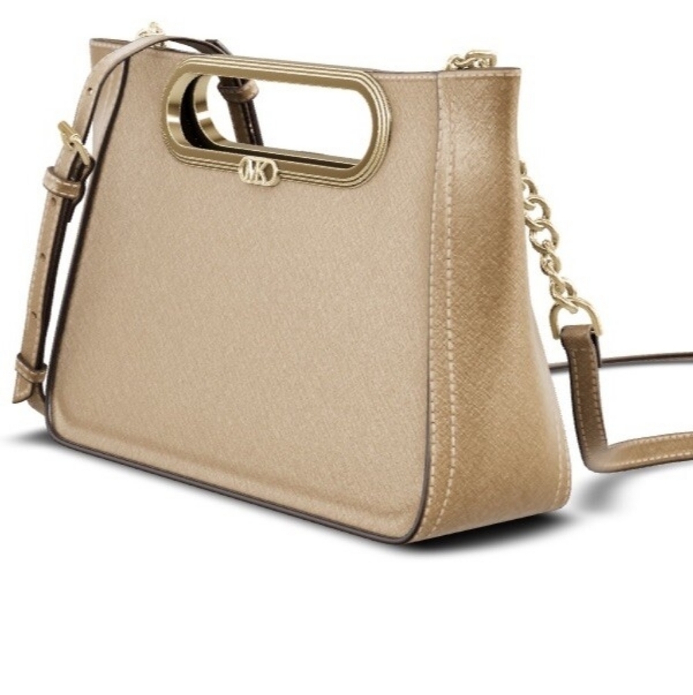 MK Gold Chelsea Leather Convertible Crossbody